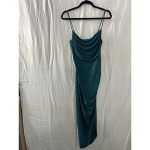 SABORA Turqouis Sparkle Glitter BodyCon Revenge Dress‎ Size Large